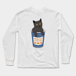 NYC Bodega Cat in Greek Coffee Cup Long Sleeve T-Shirt